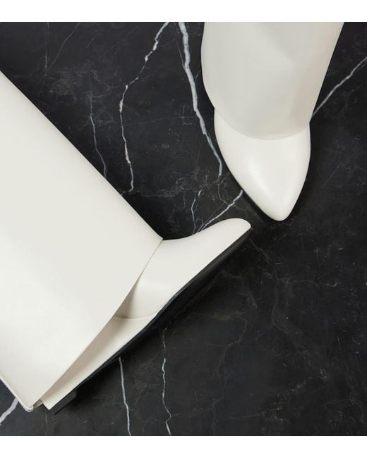 Givenchy White Stiefel Shark Lock Aus Leder