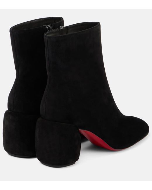 Christian Louboutin Black Minny Booty 70 Suede Ankle Boots