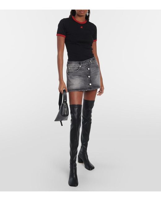 Courreges Gray Denim Miniskirt