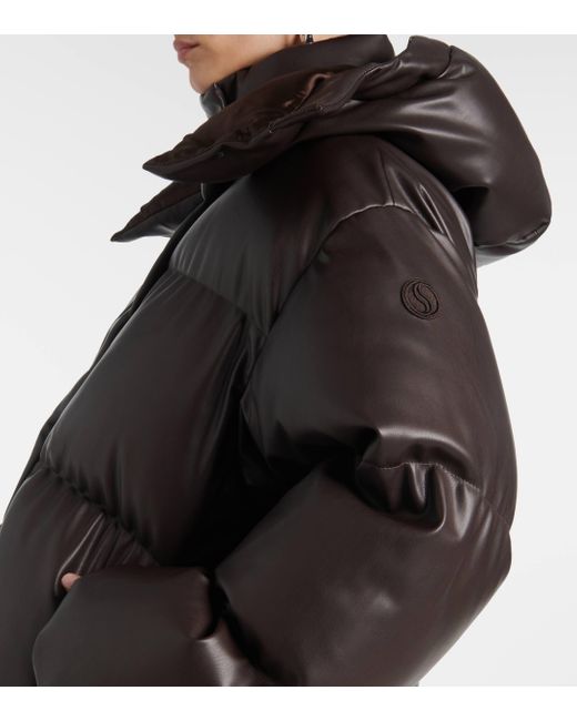 Stella McCartney Black Altermat Faux Leather Puffer Jacket