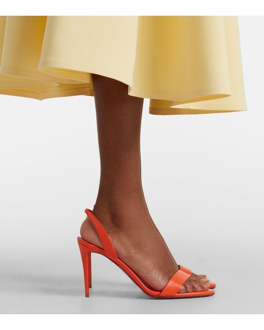 Christian Louboutin Orange O Marylin 85 Leather Slingback Sandals