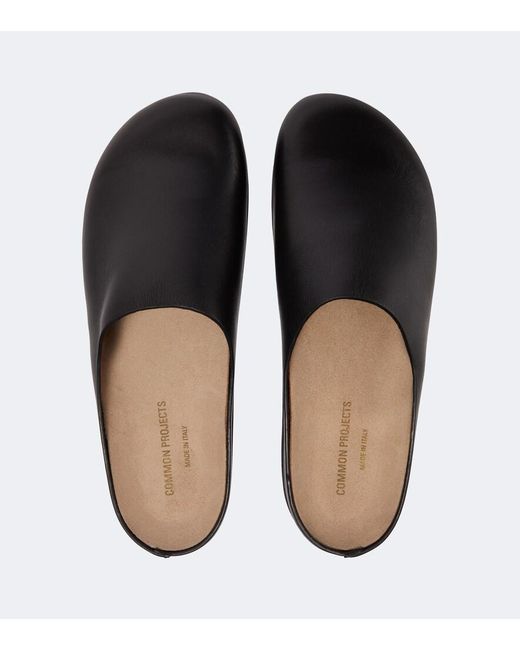 Common Projects Black Leather Clogs for men