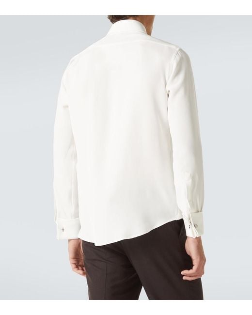 Thom Sweeney White Silk Shirt for men