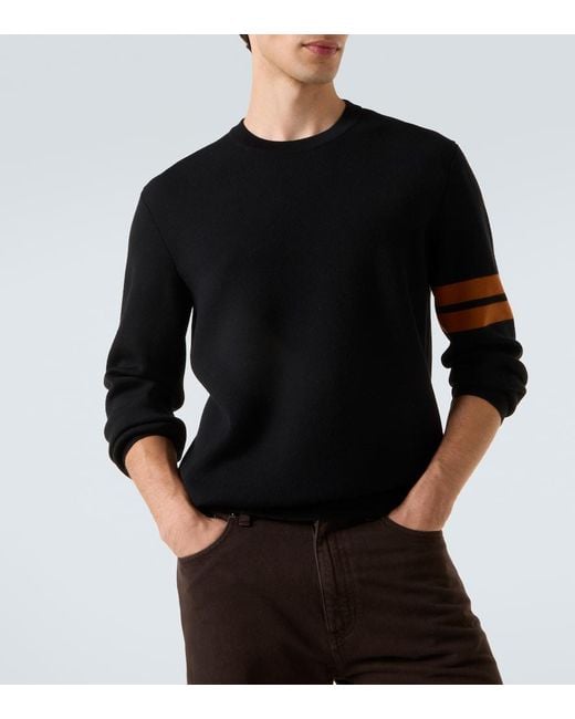 Zegna Black Striped Wool Sweater for men