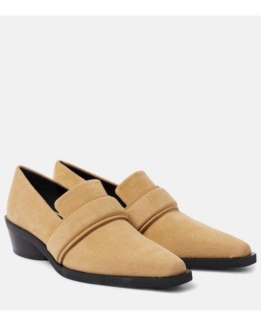 Proenza Schouler Natural Bronco Suede Loafers