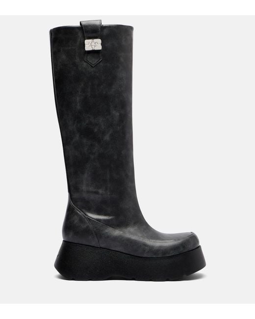 Ganni Black Kat Platform Knee-High Boots