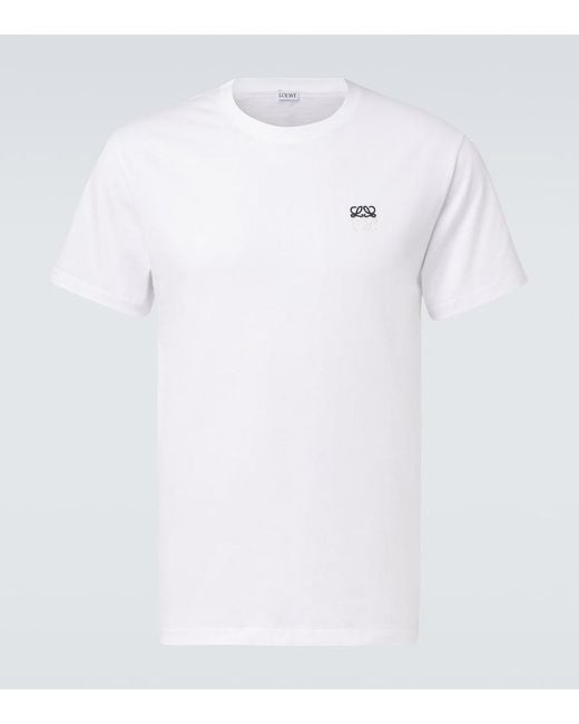 Loewe White Anagram Cotton Jersey T-Shirt for men