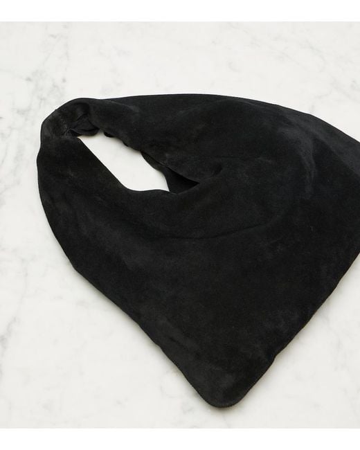 The Row Black Bindle Small Suede Tote Bag