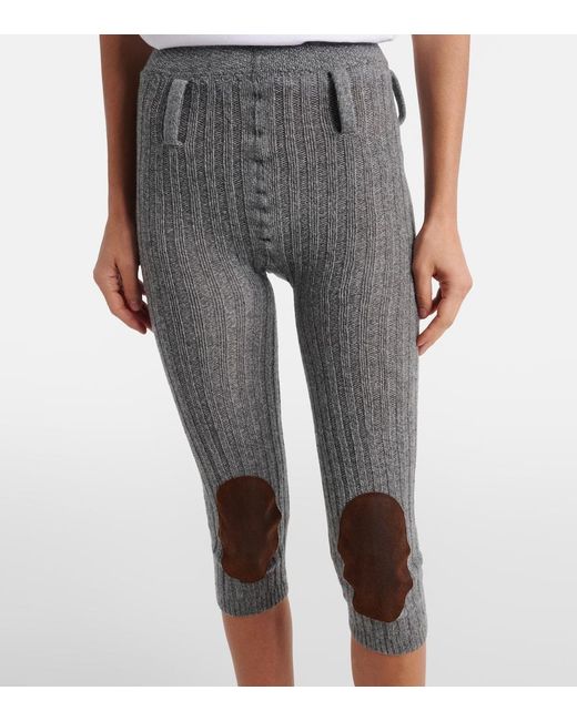 Prada Gray Wool And Cashmere Capri Pants