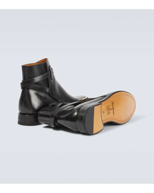 Gucci Interlocking G Leather Ankle Boots in Black for Men | Lyst UK
