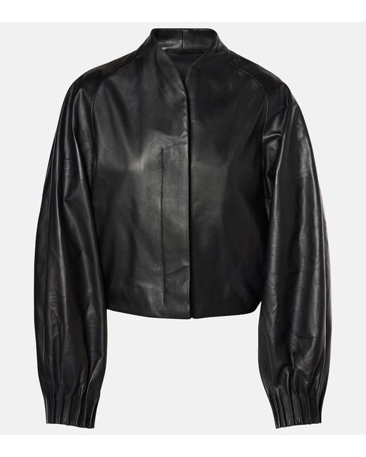FFORME Black Aram Cropped Leather Jacket