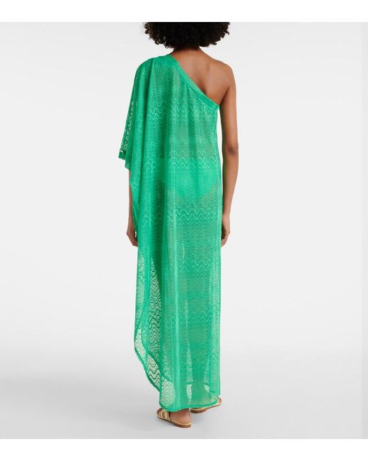 Melissa Odabash Green Savannah One-Shoulder Beach Cover-Up