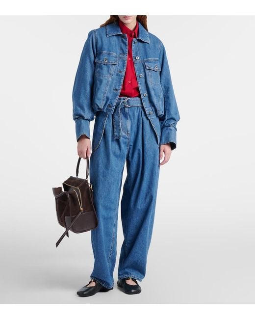 Loewe Blue Belted Wide-Leg Jeans