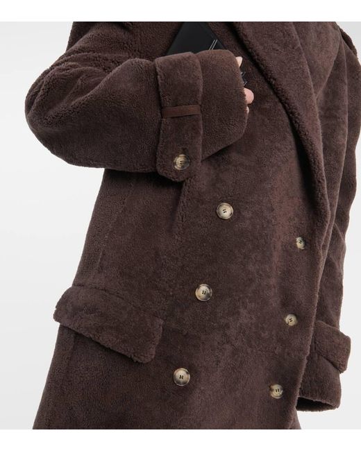 The Mannei Brown Rutul Oversized Faux Fur-trimmed Coat