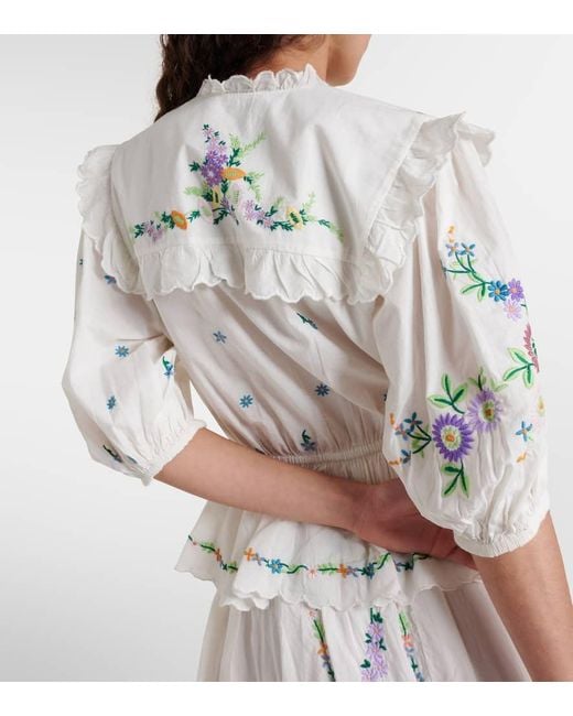 Blusa Willa de algodon bordada ALÉMAIS de color Metallic