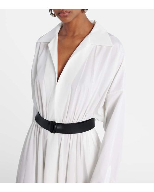 Norma Kamali White Belted Gown