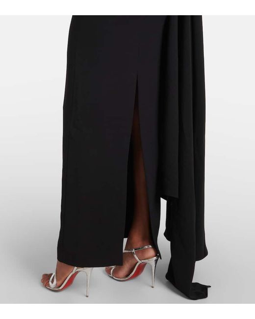 Solace London Black Daria One-Shoulder Gown