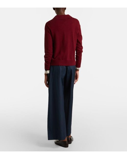 Max Mara Blue Cotton Cropped Wide-Leg Pants
