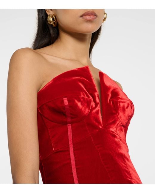 Tom Ford Red Strapless Velvet Gown
