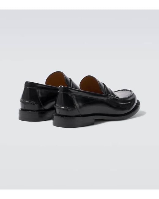 Gucci Black Leather Penny Loafers for men