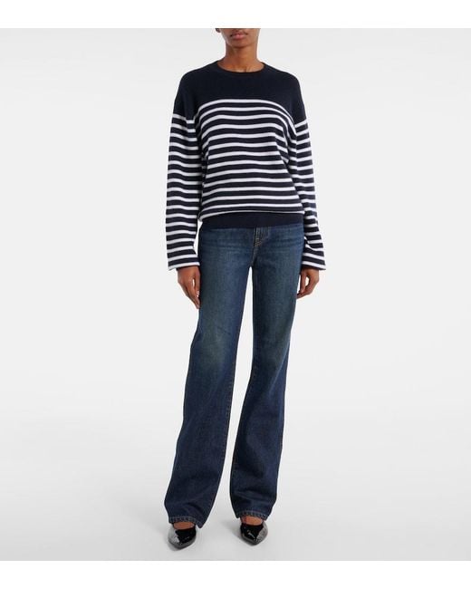 Khaite Blue Danielle High-Rise Straight Jeans