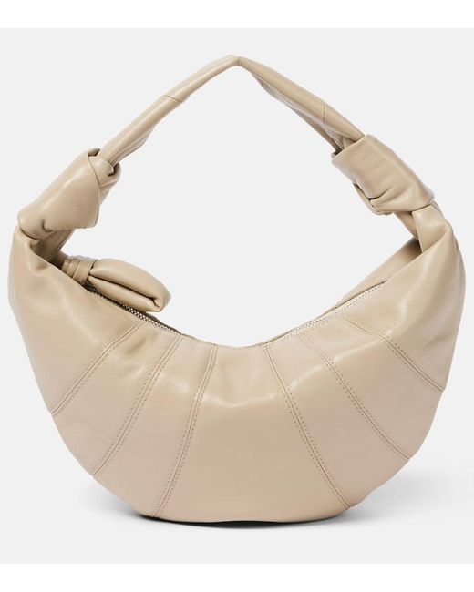Lemaire White Fortune Croissant Mini Leather Shoulder Bag