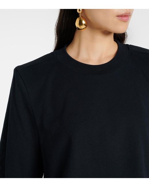 Isabel Marant Blue Zaely Cropped Cotton Jersey T-Shirt