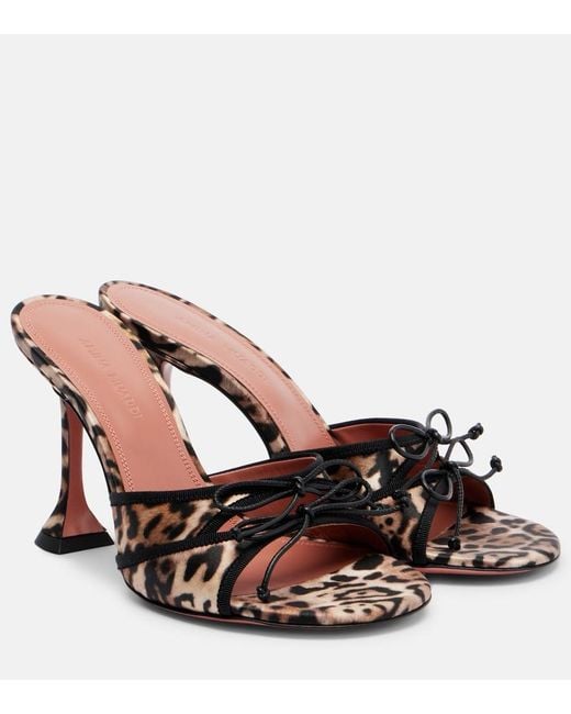 AMINA MUADDI Brown Eleonora Leopard-Print Mules