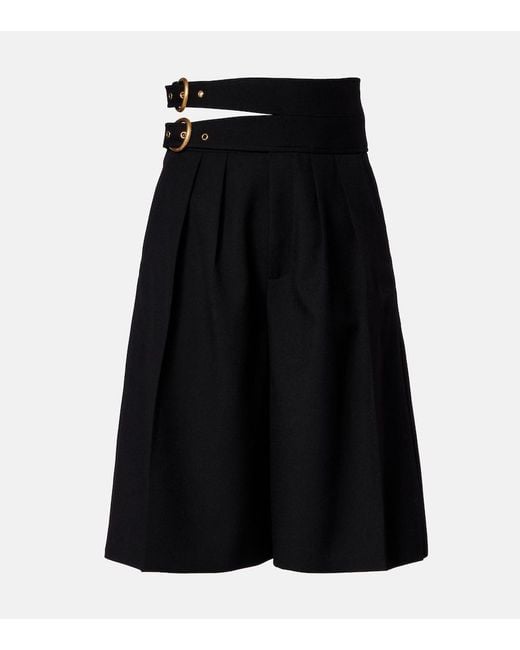 Chloé Black Virgin Wool Shorts
