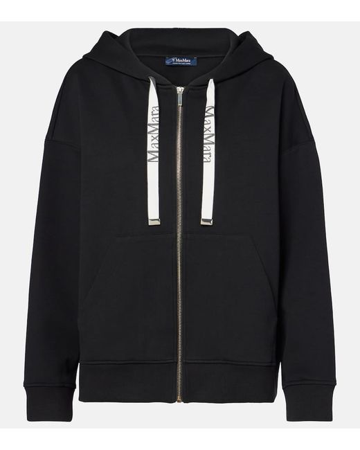 Max Mara Black Jour Sweatshirt im technischen Baumwolltrikot