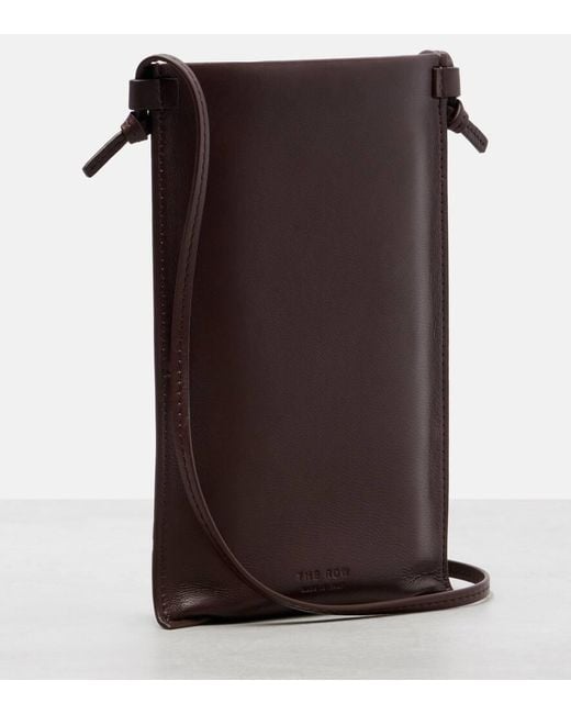 The Row Brown Camie Leather Pouch With Strap