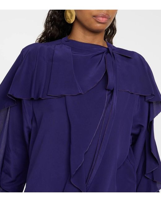 Victoria Beckham Purple Bluse aus Seide