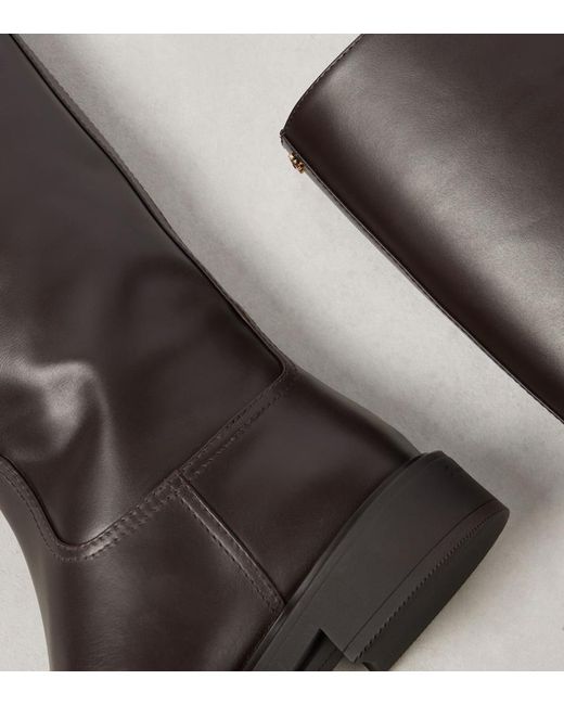 Gianvito Rossi Black Ascott Leather Knee-High Boots