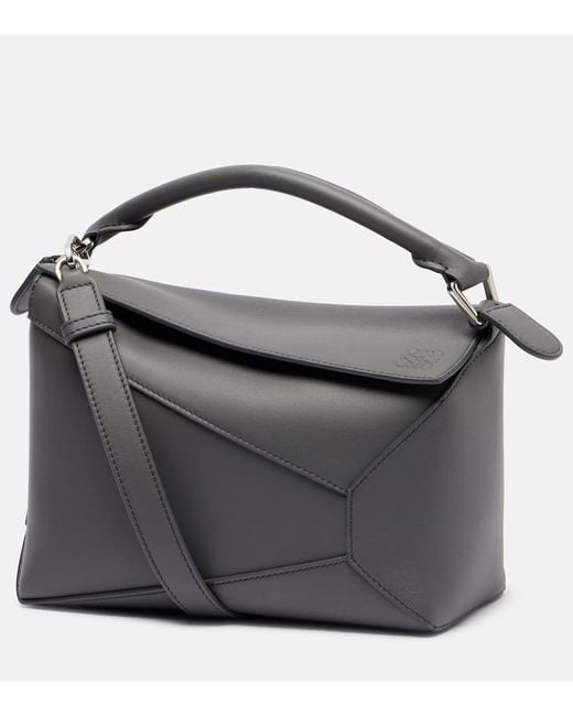 Loewe Black Tote Bag Puzzle Edge Small Aus Leder