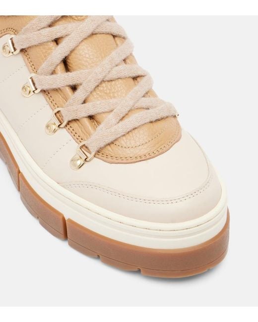 Bogner Natural Schnuerstiefel Vaduz Aus Leder Mit Shearling