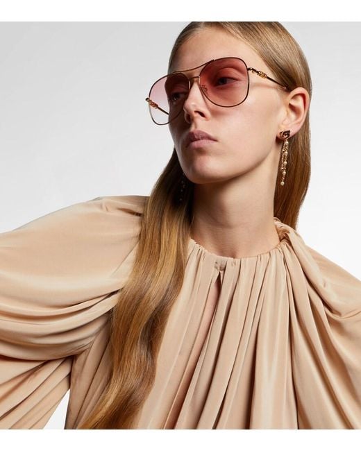 Fendi Pink Graphy Aviator Sunglasses