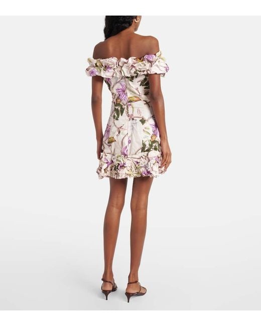 Agua Bendita Multicolor Minikleid Jardin Mutisia Aus Baumwolle
