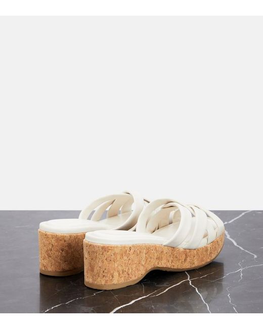 Mules Maribou 50 En Cuir Jimmy Choo en coloris White