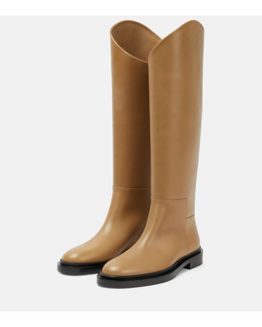 Jil Sander Brown Lucie Leather Knee-high Boots