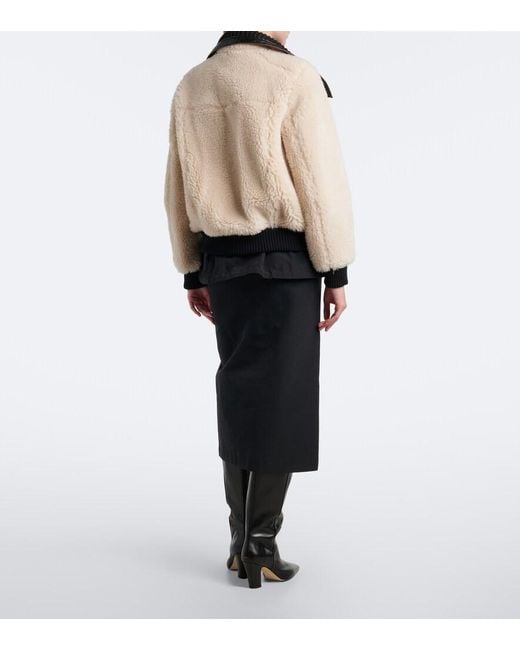 Sacai Black Cotton-Blend Zip-Up Midi Skirt