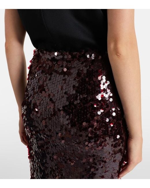 Christopher Esber Black Opaline Sequined Midi Skirt