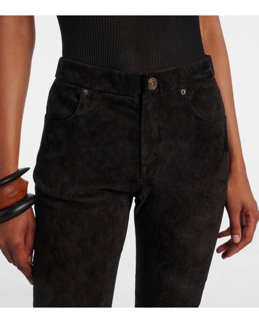 Isabel Marant Black Dorothea Suede Slim Pants