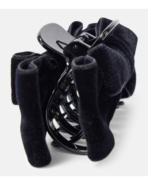 Jennifer Behr Black Matilda Velvet Hair Clip