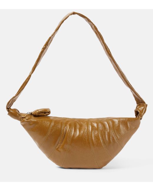 Lemaire Brown Croissant Medium Faux Leather Shoulder Bag