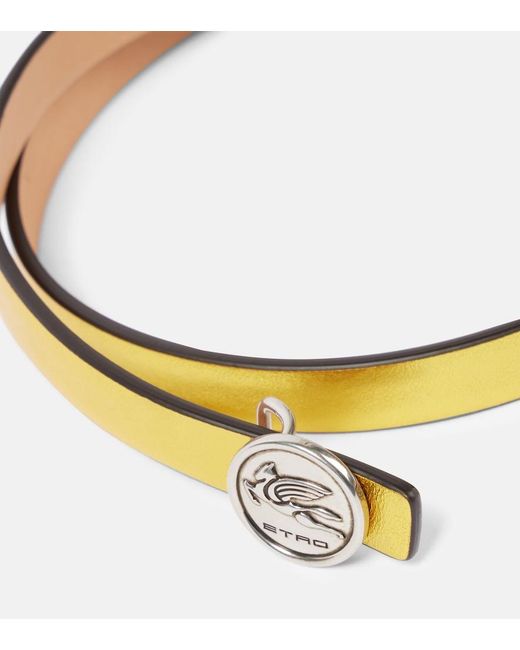 Etro 15Mm Metallic Leather Belt