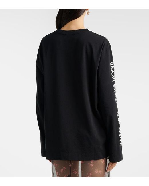 Simone Rocha Black Dim Sum Cotton Jersey T-Shirt