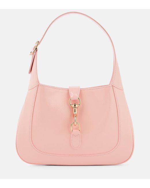 Gucci Pink Jackie Small Patent Leather Shoulder Bag