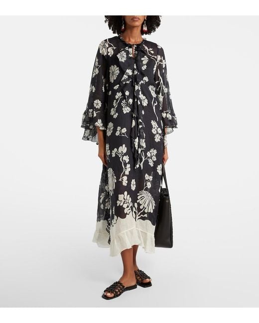 Dorothee Schumacher Black Floral Daydream Midi Dress