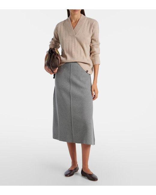 Max Mara Natural Arten Ribbed-Knit Cashmere Sweater
