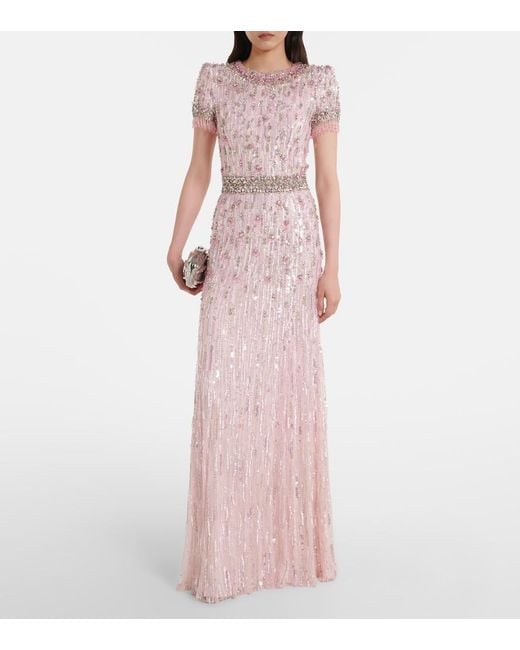Jenny Packham Pink Roxy Embellished Gown